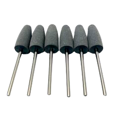 6 pack of silicone mounted points for polishing, gray color indicating coarse polish
