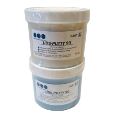 1 kg. jar of blue extra hard putty with 1 kg jar of white catalyst