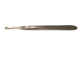 Stainless steel surgical handle in size 15 for use with blade