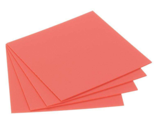 Pink color vacuum forming material in 6x6 inch sheets