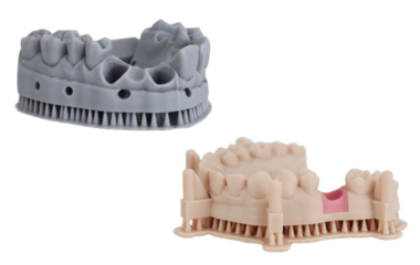 Example printed models in beige and grey 3D Resins