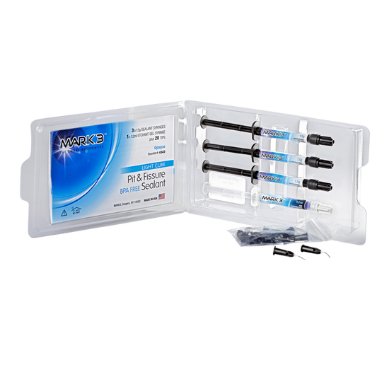 Pit & Fissure Sealant Opaque 3 x 1.5gm. Syringes, 1 Etch Syr. & 20 Tips - MARK3®