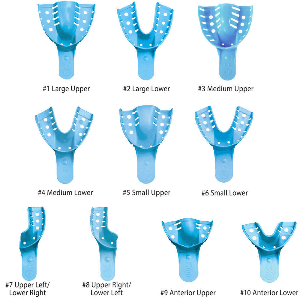 Disposable Impression Trays Blue - 12/pk