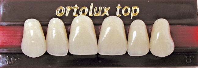 1x6 card of Ortolux acrylic denture teeth