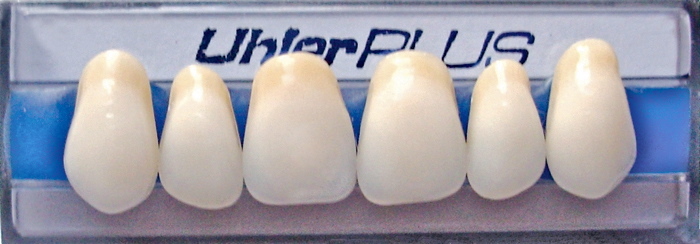 1x6 card of UhlerPLUS acrylic denture teeth