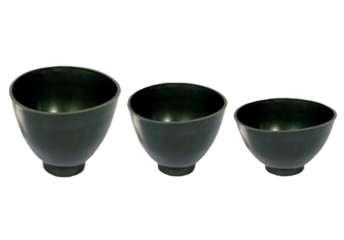 Dark green silicone mixing cup, sizes small medium and large from 3" diameter to 5"
