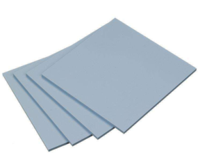 Blue vacuum forming material in 6 by 6 inch sheets