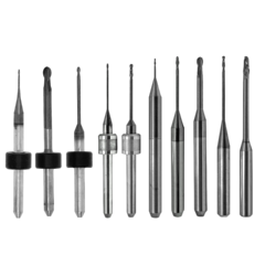 Selection of Roland, Sirona, and Amann Girbach compatible diamond-coated milling burs
