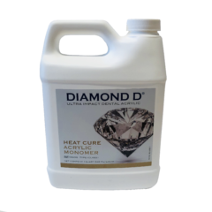 One quart bottle of Diamond D brand heat-cure acrylic liquid