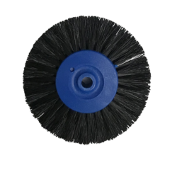 Black bristle brush for lathes with blue plastic hub