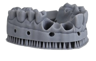 Example 3D printed dental model in gray shade