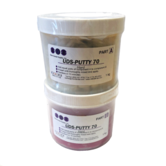 1.5 Kg jar of hard putty in purple with 1.5 kg jar of white catalyst