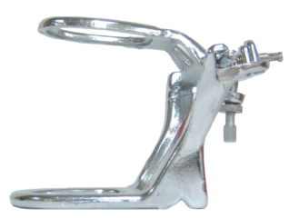 High-Arch style chrome dental articulator with spring pin on back side