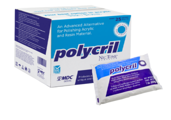 One pound bag of polycril in front of 25 pound box of polycril