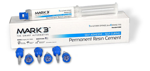 Permanent Resin Cement Natural Shade Self Adhesive 7ml. Automix Syringe + Mixing Tips - MARK3®