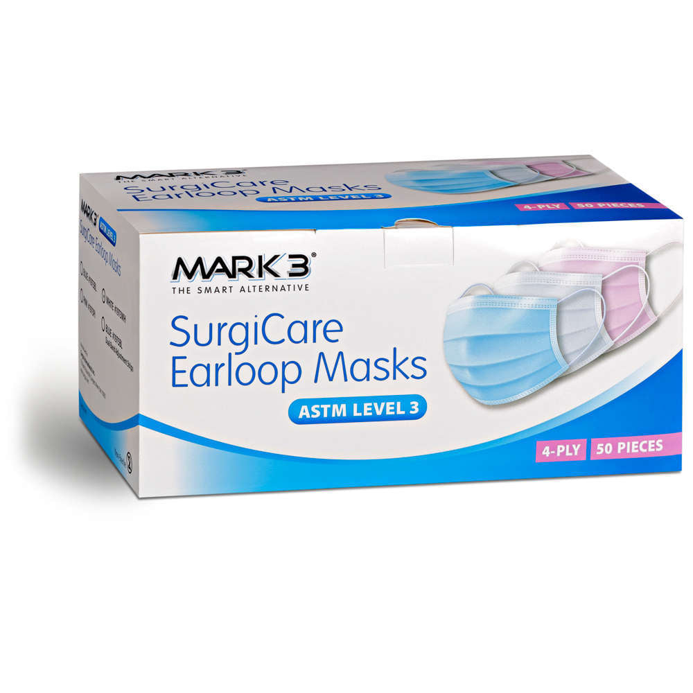 SurgiCare Earloop Face Masks - 50/bx