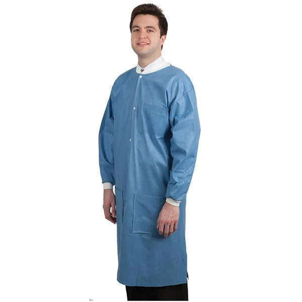Lab Coats Knee Length Ceil Blue - 10/Pk