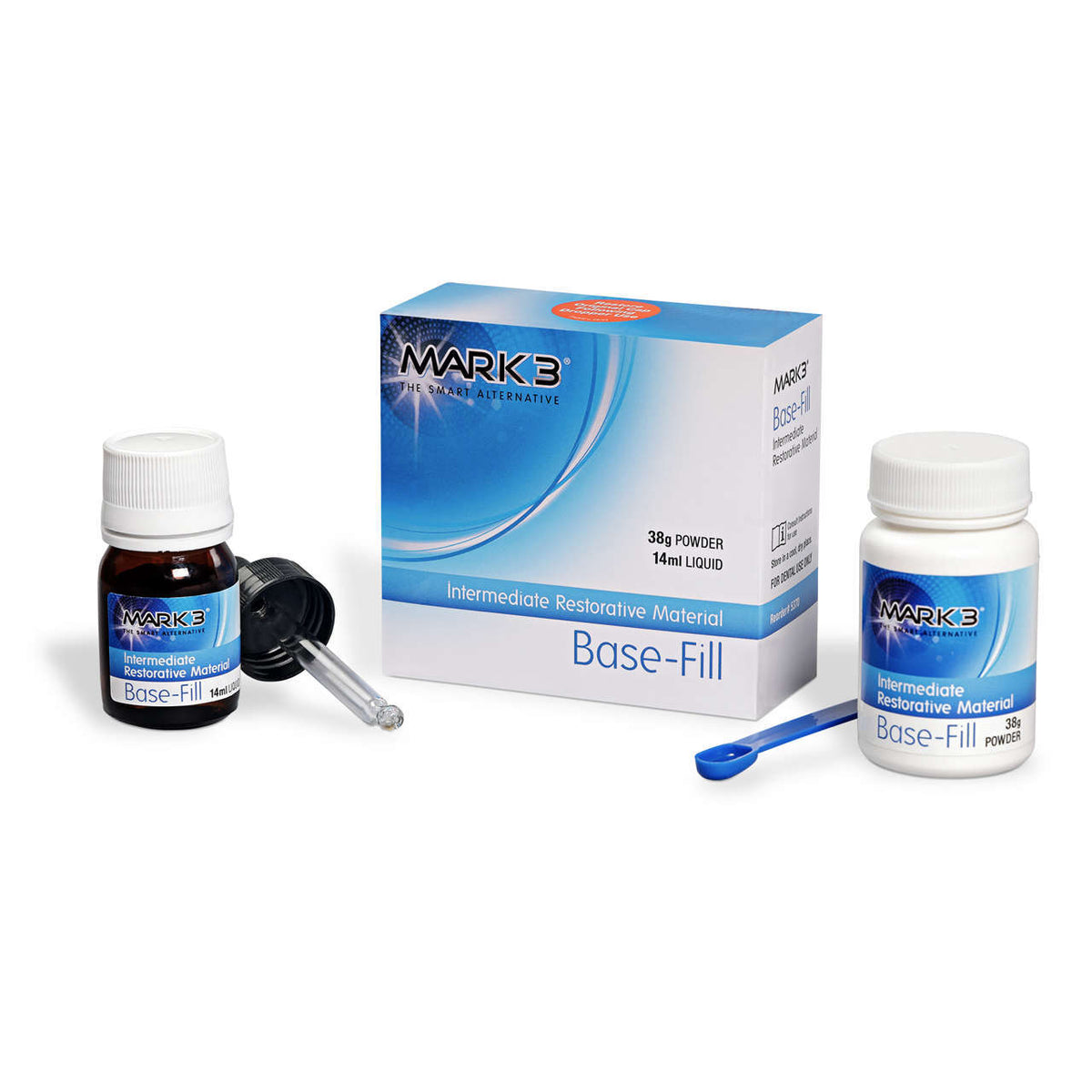 Base-Fill Reinforced Z.O.E. Intermediate Restorative Material (IRM) 38gm. Powder 14ml. Liquid - MARK3®