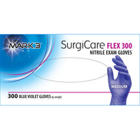 SurgiCare Flex 300 Blue Violet Nitrile Gloves 2.8 MIL 300/bx