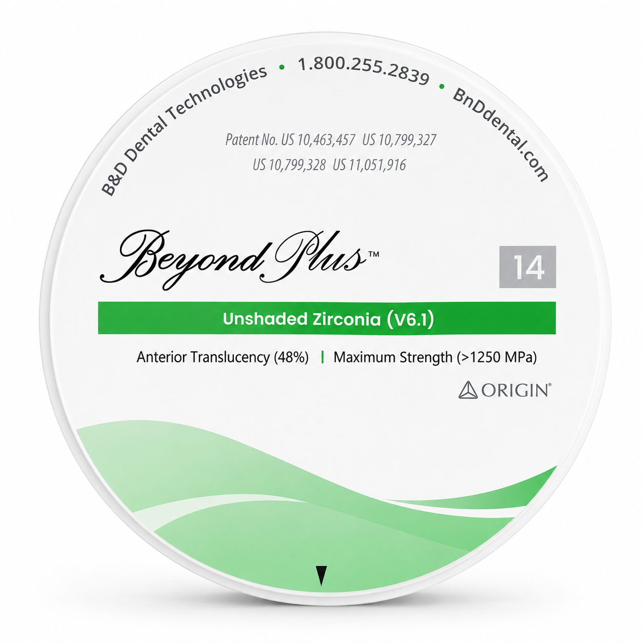 Origin Beyond Plus White Zirconia Disc.